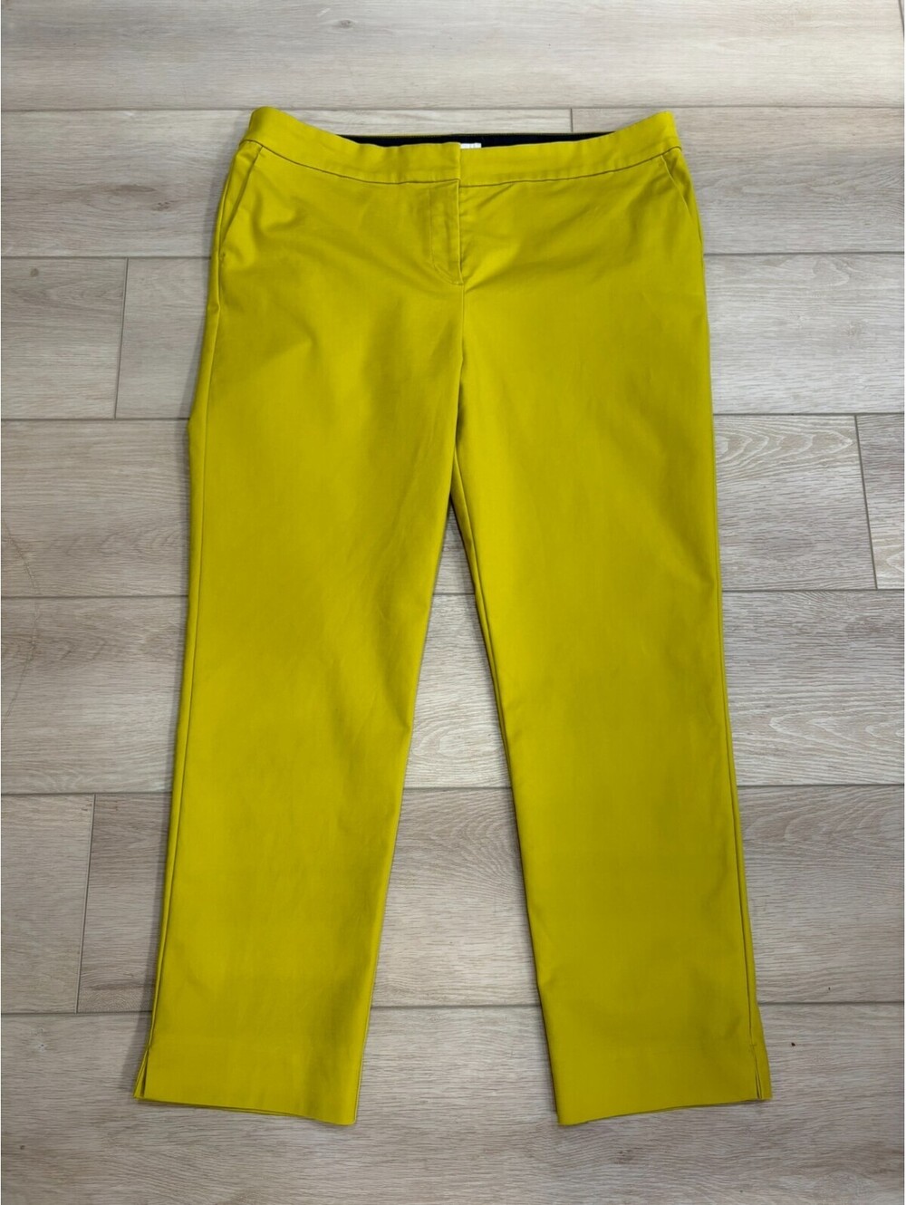 Boden Richmond 7/8 Trousers Mustard Yellow Cropped Slim Fit Pants Womens US 12R